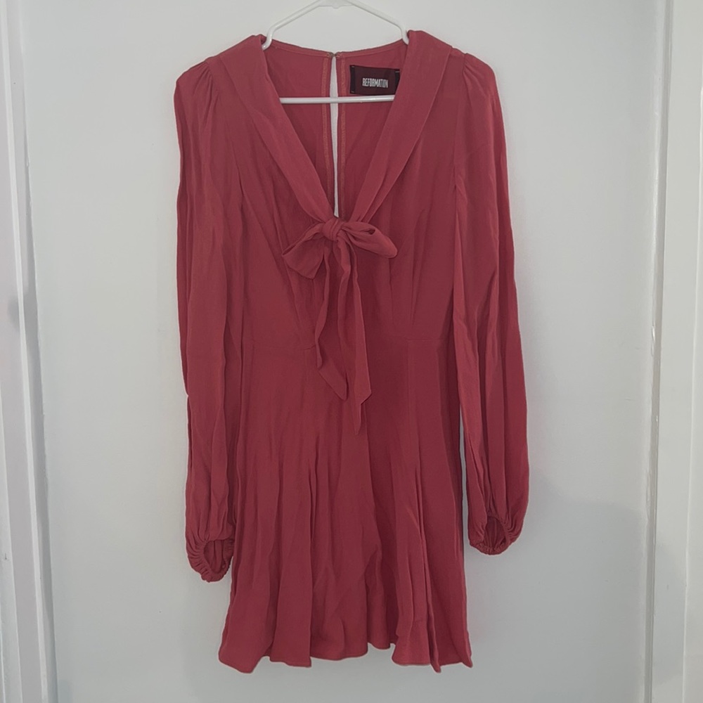 Reformation dusty red dress 4